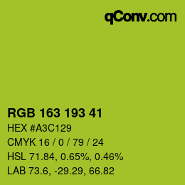 Color code: RGB 163 193 41 | qconv.com