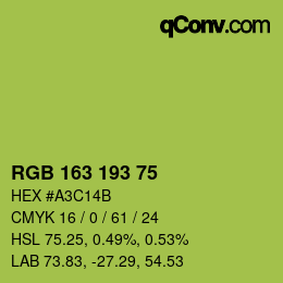 カラーコード: RGB 163 193 75 | qconv.com