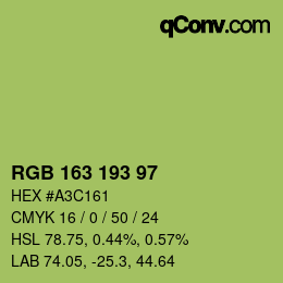 Color code: RGB 163 193 97 | qconv.com