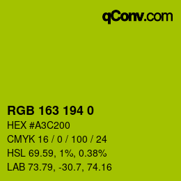 Color code: RGB 163 194 0 | qconv.com