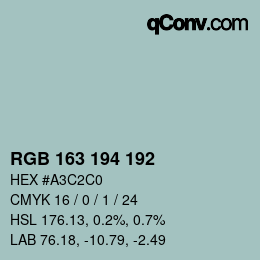 Farbcode: RGB 163 194 192 | qconv.com