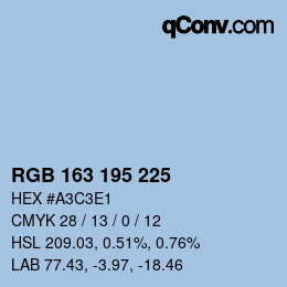 カラーコード: RGB 163 195 225 | qconv.com