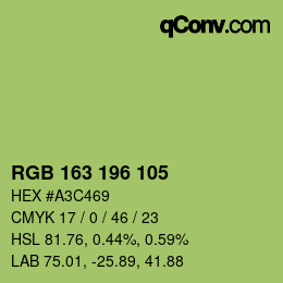 カラーコード: RGB 163 196 105 | qconv.com