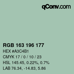 Farbcode: RGB 163 196 177 | qconv.com