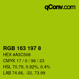 カラーコード: RGB 163 197 8 | qconv.com