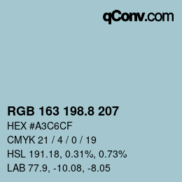 Color code: RGB 163 198.8 207 | qconv.com