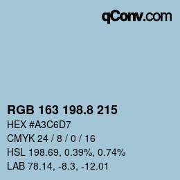 Color code: RGB 163 198.8 215 | qconv.com