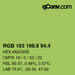 カラーコード: RGB 163 198.8 94.4 | qconv.com