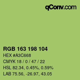 Código de color: RGB 163 198 104 | qconv.com