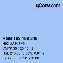Farbcode: RGB 163 198 249 | qconv.com