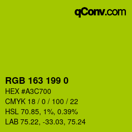 Color code: RGB 163 199 0 | qconv.com