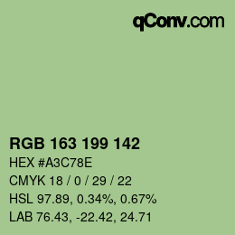 Color code: RGB 163 199 142 | qconv.com