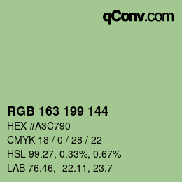 Color code: RGB 163 199 144 | qconv.com