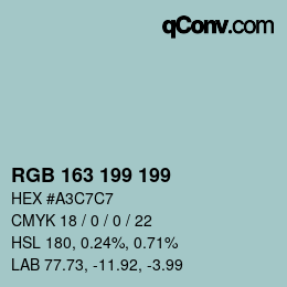 Color code: RGB 163 199 199 | qconv.com
