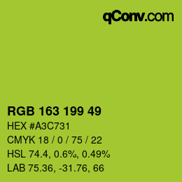 Color code: RGB 163 199 49 | qconv.com