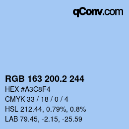 Color code: RGB 163 200.2 244 | qconv.com
