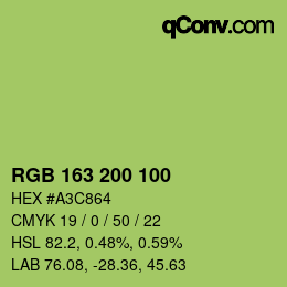 カラーコード: RGB 163 200 100 | qconv.com