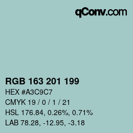 Color code: RGB 163 201 199 | qconv.com