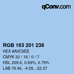 Color code: RGB 163 201 238 | qconv.com