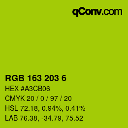 Color code: RGB 163 203 6 | qconv.com