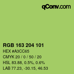 Color code: RGB 163 204 101 | qconv.com