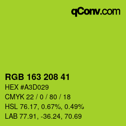 Code couleur: RGB 163 208 41 | qconv.com