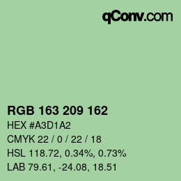 カラーコード: RGB 163 209 162 | qconv.com