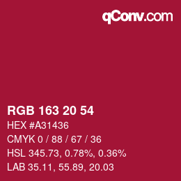 Color code: RGB 163 20 54 | qconv.com