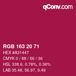 Color code: RGB 163 20 71 | qconv.com