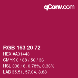 Color code: RGB 163 20 72 | qconv.com
