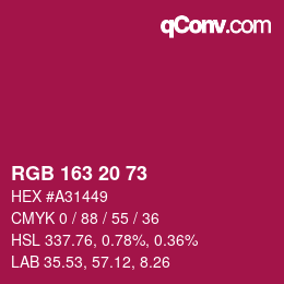 Color code: RGB 163 20 73 | qconv.com
