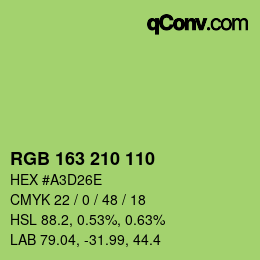 Color code: RGB 163 210 110 | qconv.com