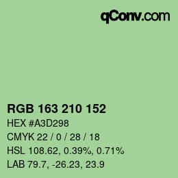 Color code: RGB 163 210 152 | qconv.com