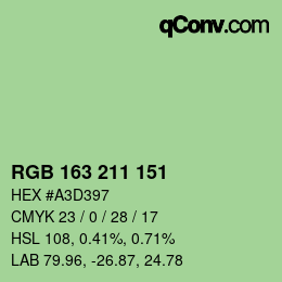Color code: RGB 163 211 151 | qconv.com