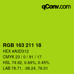 Color code: RGB 163 211 18 | qconv.com