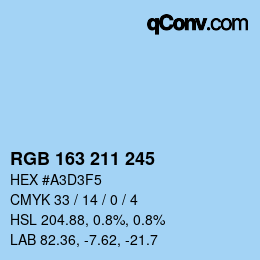 Farbcode: RGB 163 211 245 | qconv.com
