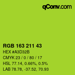 Color code: RGB 163 211 43 | qconv.com