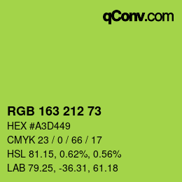 Farbcode: RGB 163 212 73 | qconv.com