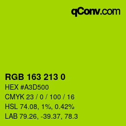 Color code: RGB 163 213 0 | qconv.com