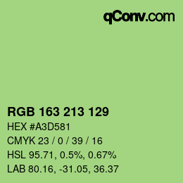 颜色代码: RGB 163 213 129 | qconv.com