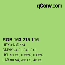 カラーコード: RGB 163 215 116 | qconv.com