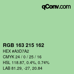 Color code: RGB 163 215 162 | qconv.com