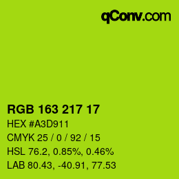 Color code: RGB 163 217 17 | qconv.com