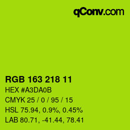 Color code: RGB 163 218 11 | qconv.com