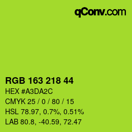 颜色代码: RGB 163 218 44 | qconv.com