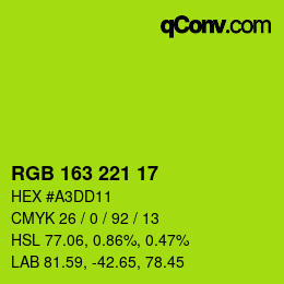 Color code: RGB 163 221 17 | qconv.com