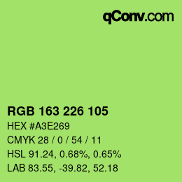 Color code: RGB 163 226 105 | qconv.com