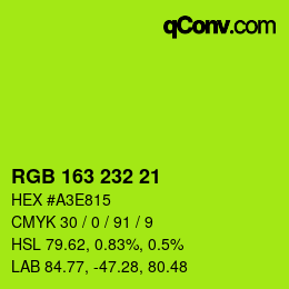 Color code: RGB 163 232 21 | qconv.com