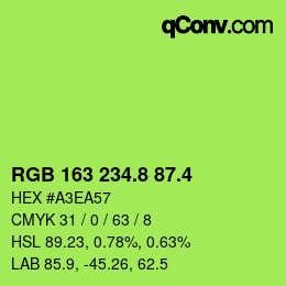 カラーコード: RGB 163 234.8 87.4 | qconv.com