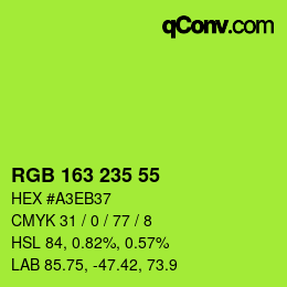 Farbcode: RGB 163 235 55 | qconv.com